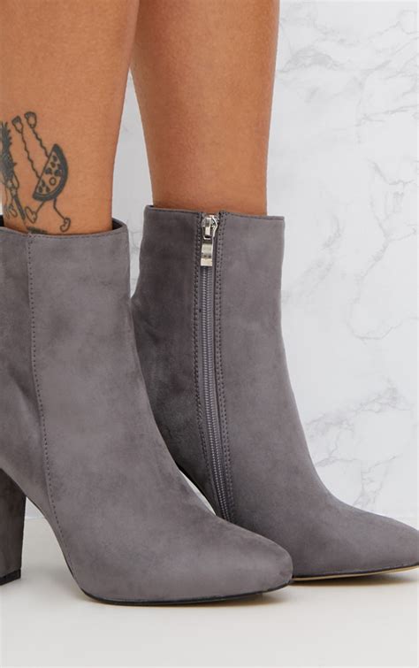 fake suede shoes|grey faux suede boots.